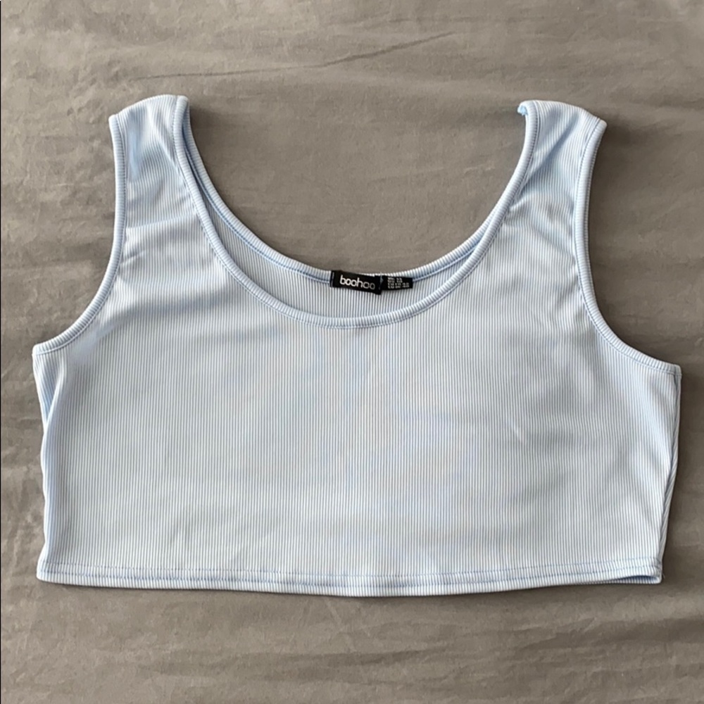 Baby blue super crop tank